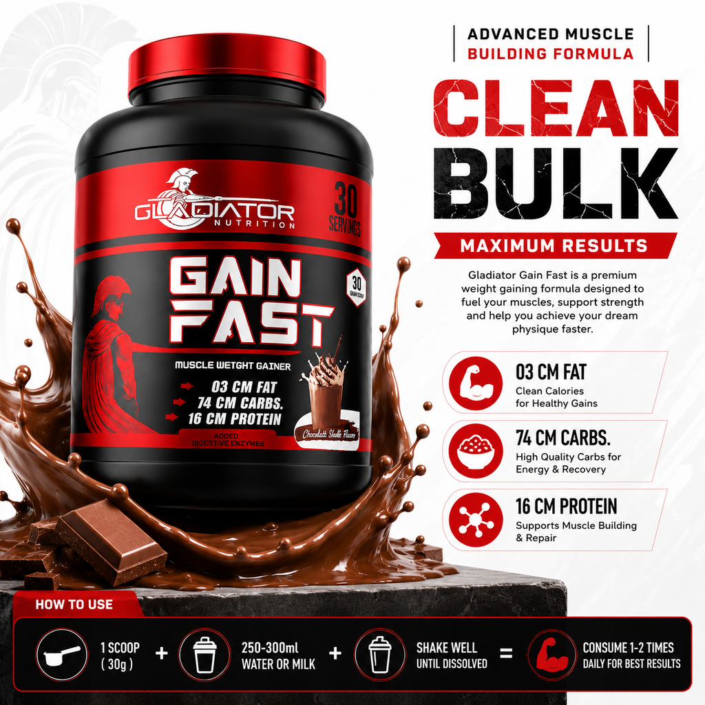 Gladiator Gain Fast Muscle Weight Gainer 3KG