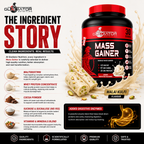 Gladiator Nutrition Mass Gainer | 22g Protein | 67g Carbs | 4.5g Fat | Weight & Muscle Gain | Malai Kulfi