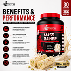 Gladiator Nutrition Mass Gainer | 22g Protein | 67g Carbs | 4.5g Fat | Weight & Muscle Gain | Malai Kulfi
