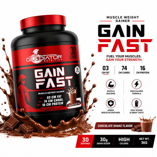 Gladiator Gain Fast Muscle Weight Gainer 3KG