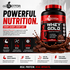 Gladiator Nutrition Whey Gold Protein 2kg | 27g Protein | Double Chocolate