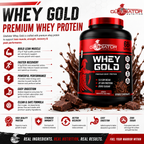 Gladiator Nutrition Whey Gold Protein 2kg | 27g Protein | Double Chocolate
