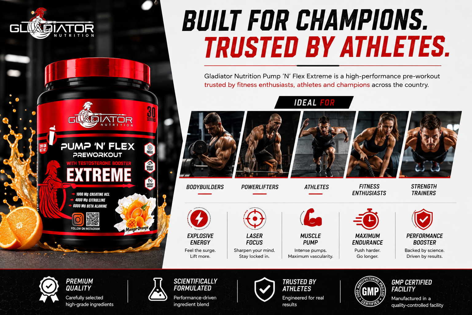 Gladiator Nutrition Pump ‘N’ Flex Extreme – Preworkout