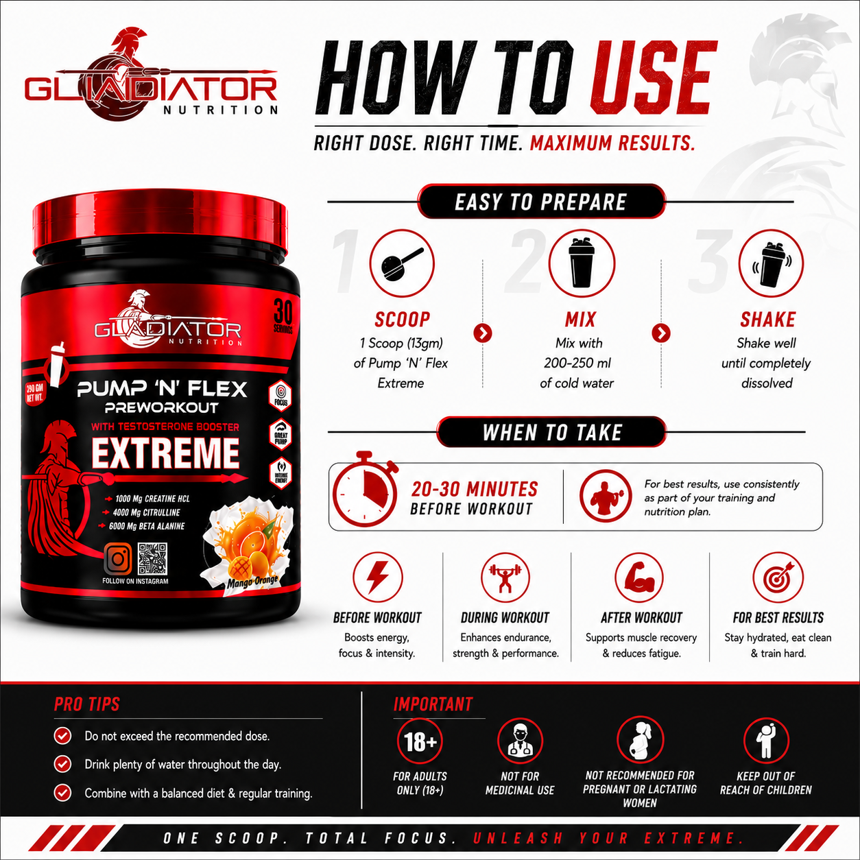 Gladiator Nutrition Pump ‘N’ Flex Extreme – Preworkout