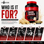Gladiator Nutrition Mass Gainer | 22g Protein | 67g Carbs | 4.5g Fat | Weight & Muscle Gain | Malai Kulfi