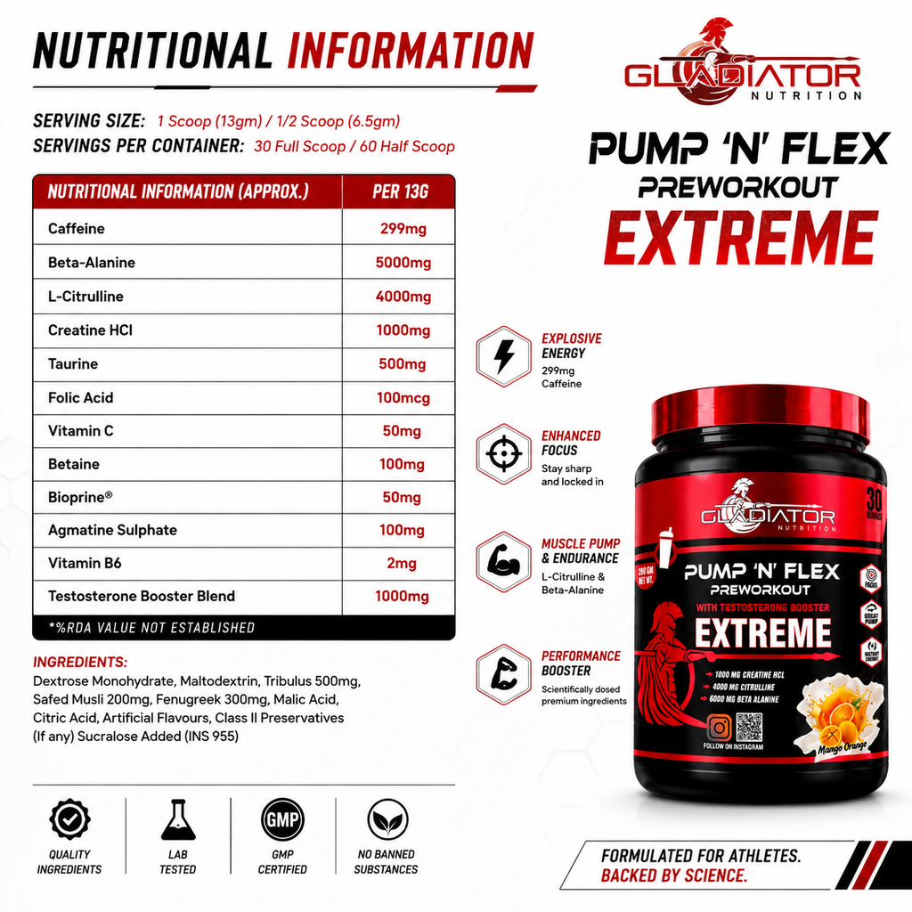 Gladiator Nutrition Pump ‘N’ Flex Extreme – Preworkout